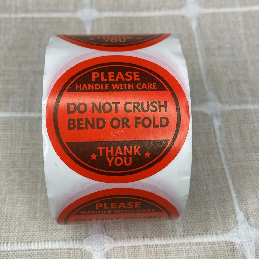Please Handle With Care Labels (600) Do Not Crush Bend or Fold Reseller Supplies